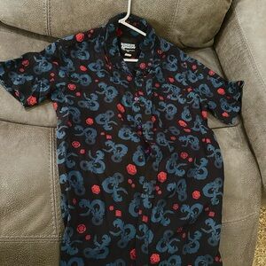 Stylish Black and Blue Button-Down Shirt